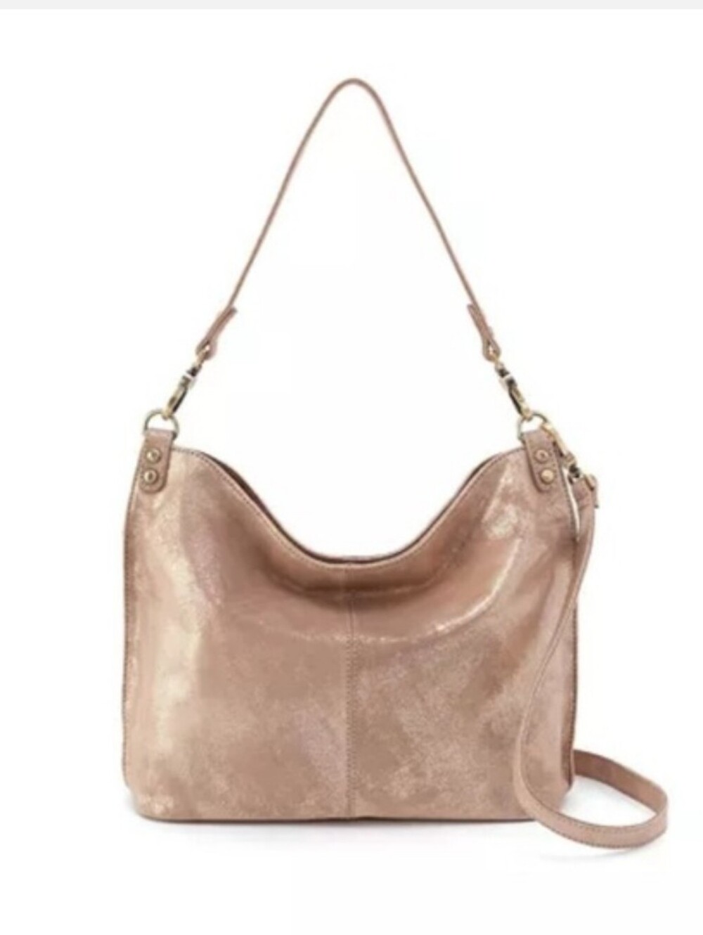 HOBO Pier In Guilded Beige Metallic Taupe Shoulder Crossbody Bag NWOT
